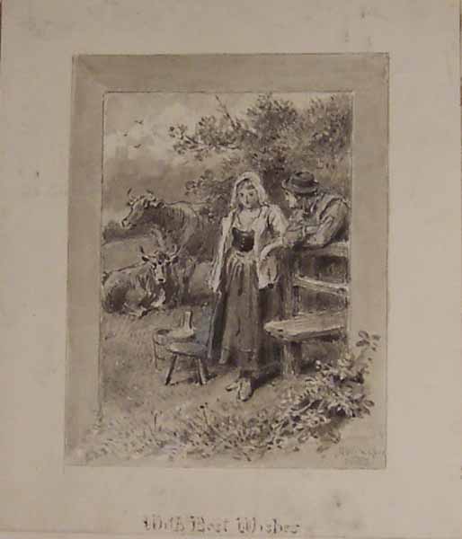 Milkmaid and Young Man by a Country Stile
